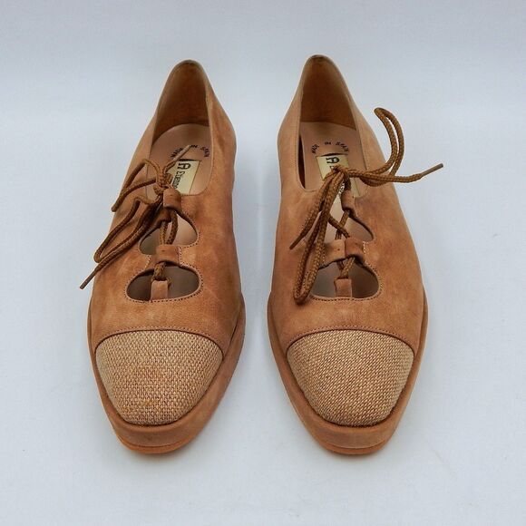 Etienne Aigner Womens Suede Flats Lace Up Casual Slip On Made In Spain Size 7 M - Picture 2 of 13